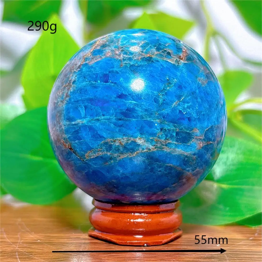 Esfera de Apatita Cristal Pedra de Quartzo Natural Decoração para Casa Minerais Reiki Artesanato Presentes Amor Energia Cura Meditação + Suporte