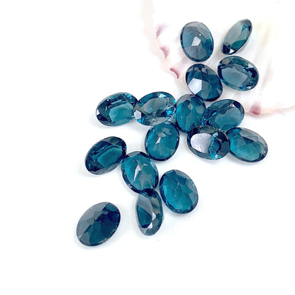 Eye Clean London Blue Topaz 5pcs/lot Facet Oval 6x8mm-7x9mm Semi-precious Natural Stone Loose Gemstone For Jewelry Making