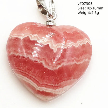 Natural Red Rhodochrosite Pendant Jewelry Rose Rhodochrosite Heart Love Women Men Gemstone Jewelry Fashion Necklace Gift AAAAAA