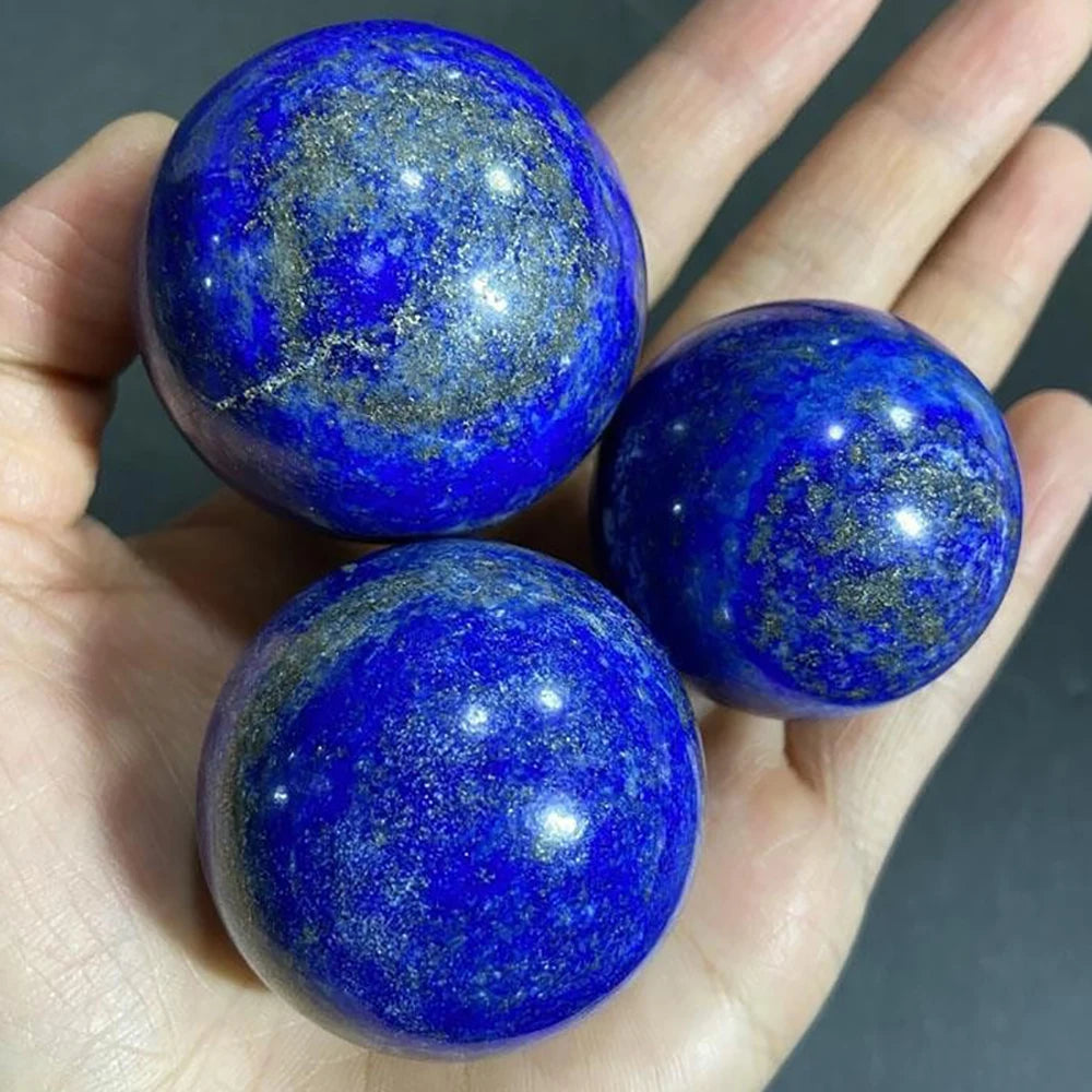 70mm Natural Crystal Mineral Lapis Lazuli Crystal Ball Stone Reiki Healing Quartz Spheres Desktop Home Decor Stone Crafts