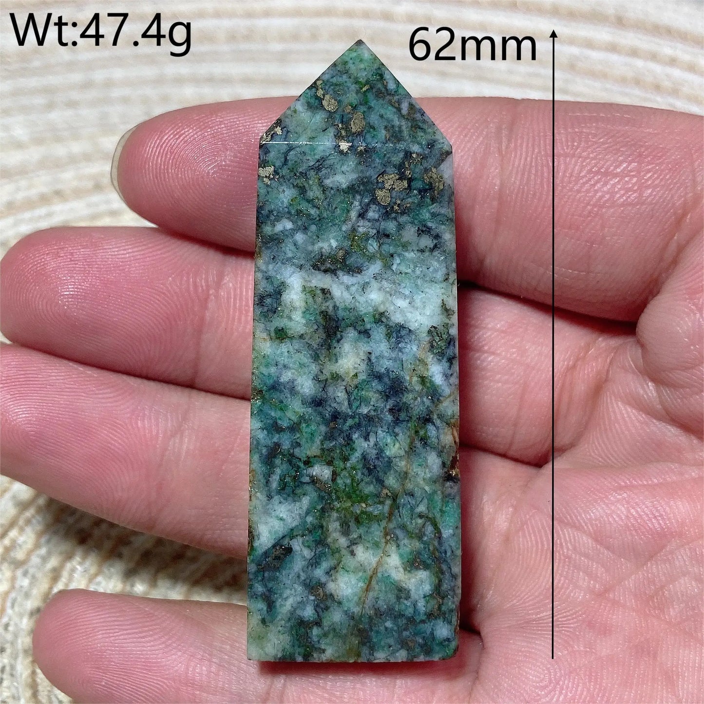 Natural Crystal Dioptase Tower Pyrite Healing Wholesale Gemstone Energy Polished Obelisk Precious Gift