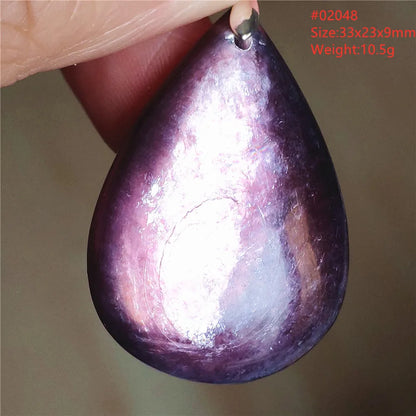 Natural Purple Lepidolite Quartz Tourmaline Mica Pendant Flash Woman Men Heart Love Fashion Jewelry AAAAAA