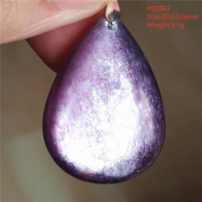 Natural Purple Lepidolite Quartz Tourmaline Mica Pendant Flash Woman Men Heart Love Fashion Jewelry AAAAAA