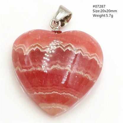 Natural Red Argentina Rhodochrosite Pendant Necklace Rose Rhodochrosite Heart Pendant Women Men Necklace AAAAA