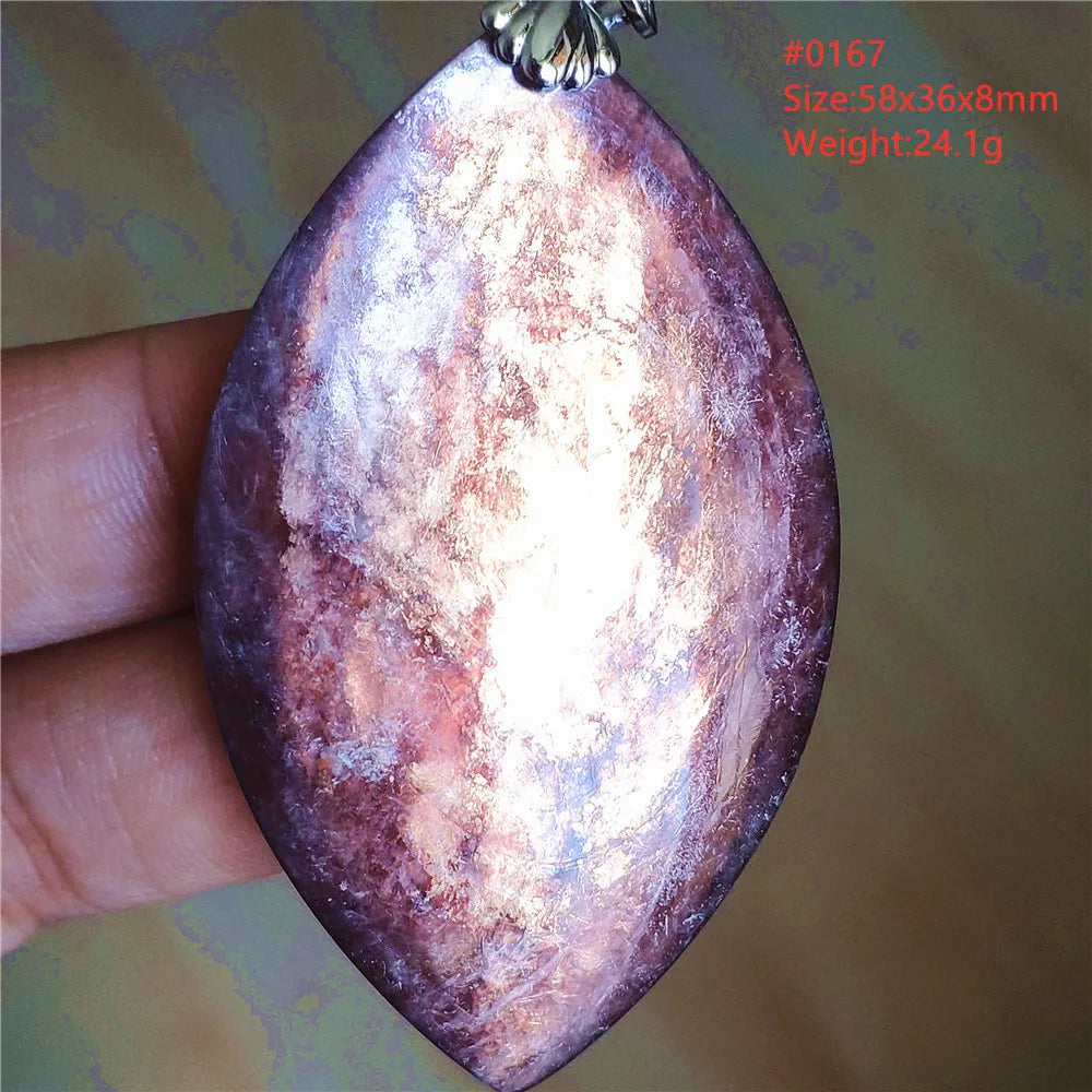 Natural Purple Lepidolite Quartz Tourmaline Mica Pendant Flash Woman Men Heart Love Fashion Jewelry AAAAAA