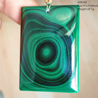 Natural Green Malachite Chrysocolla Pendant Jewelry Rectangle Women Men Big Fashion Green Chrysocolla Fashion Necklace AAAAAA