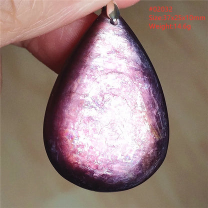 Natural Purple Lepidolite Quartz Tourmaline Mica Pendant Flash Woman Men Heart Love Fashion Jewelry AAAAAA