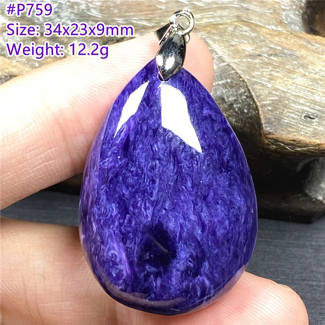 Top Natural Purple Charoite Stone Pendant Jewelry For Women Lady Men Love Healing Crystal Beads Silver Energy Gemstone AAAAA