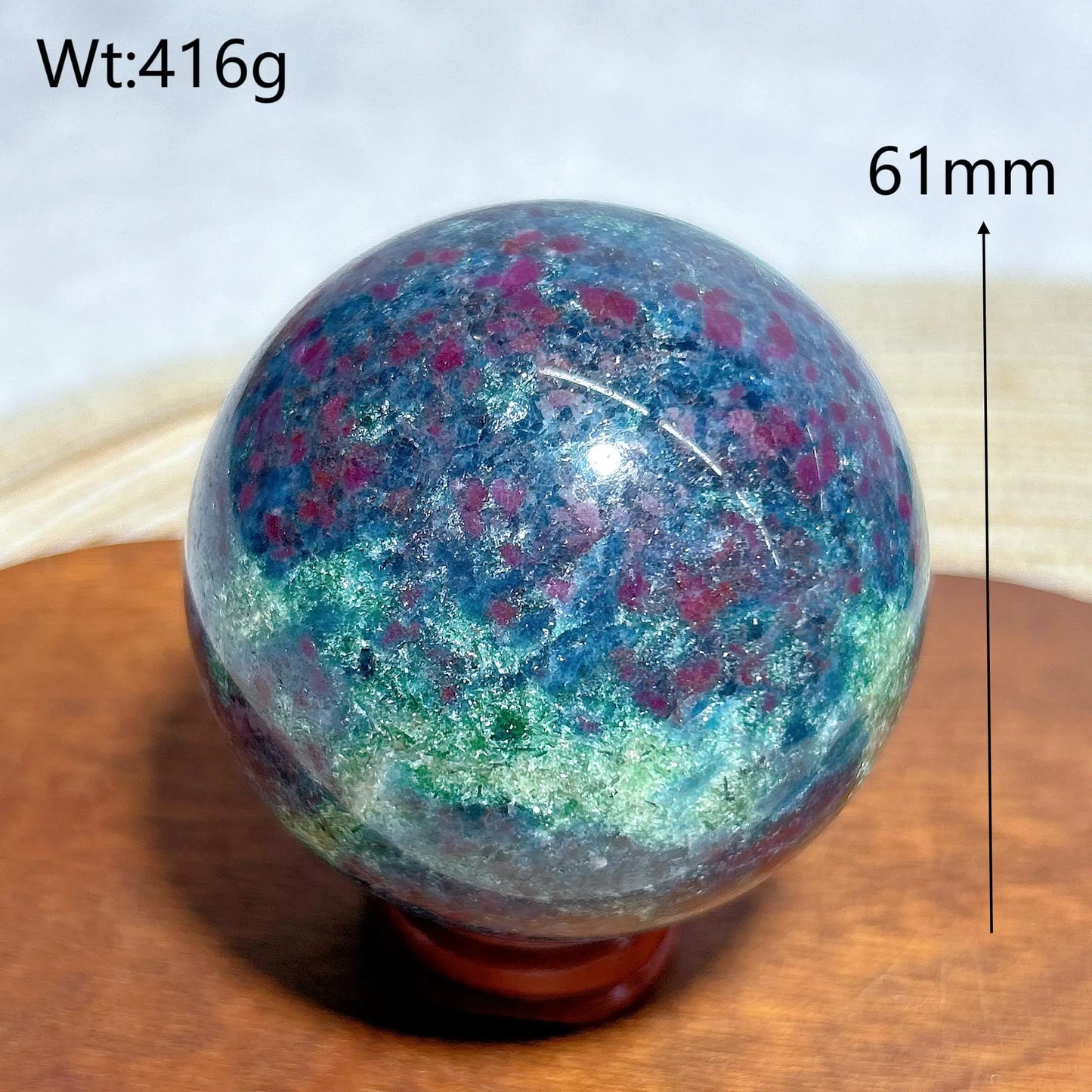 Healing Natural Crystal Ruby Kyanite Malachite Fluorescence UV Sphere Painting Gemstones Mineral Energy Home Decorations Gift