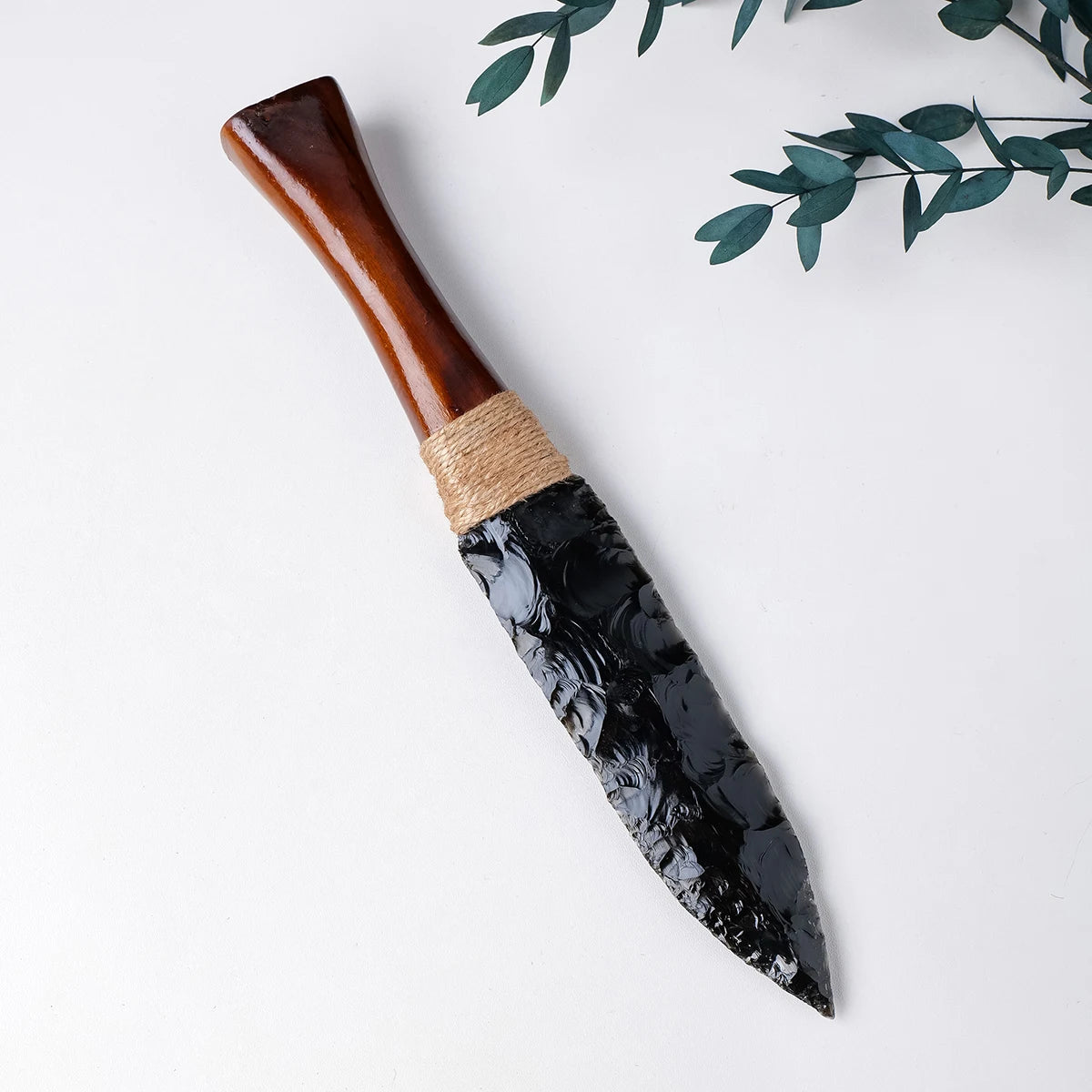 1PC Natural Obsidian Crystal Knife Black Ninja Dagger Polished Energy Gemstone Collect Crystal Gift Props