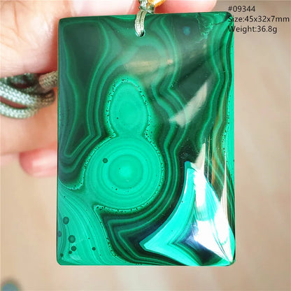 Natural Green Malachite Chrysocolla Pendant Jewelry Rectangle Women Men Big Fashion Green Chrysocolla Fashion Necklace AAAAAA