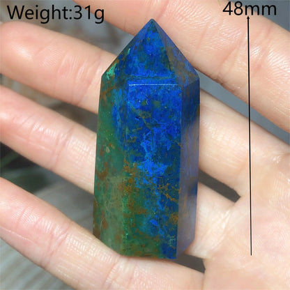 Natural Crystals Chrysocolla With Azurite Tower Healing High Quality Energy Mineral Wholesale Reiki Home Decroration